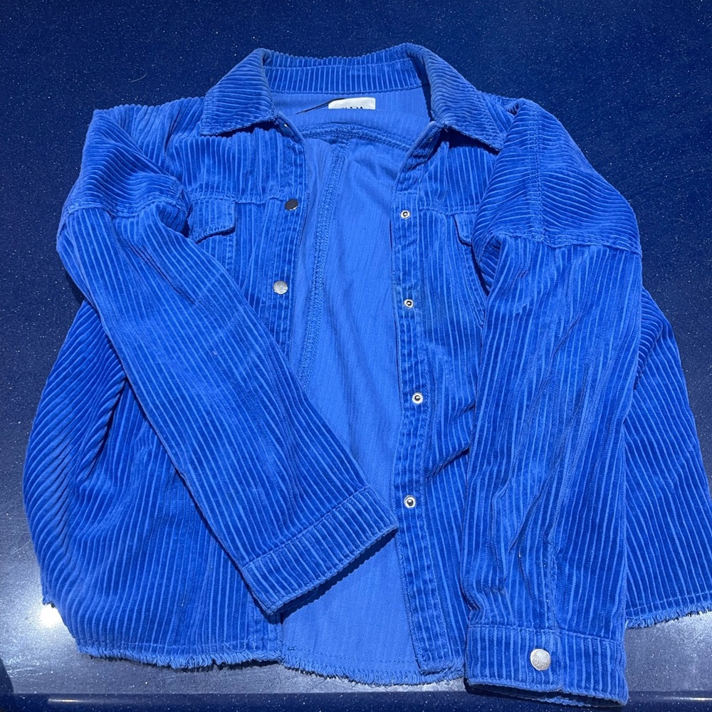 ZARA Cobalt Blue Corduroy Shirt Jacket